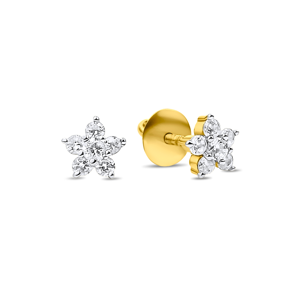Classic Flower Stud Earrings - 925 Silver