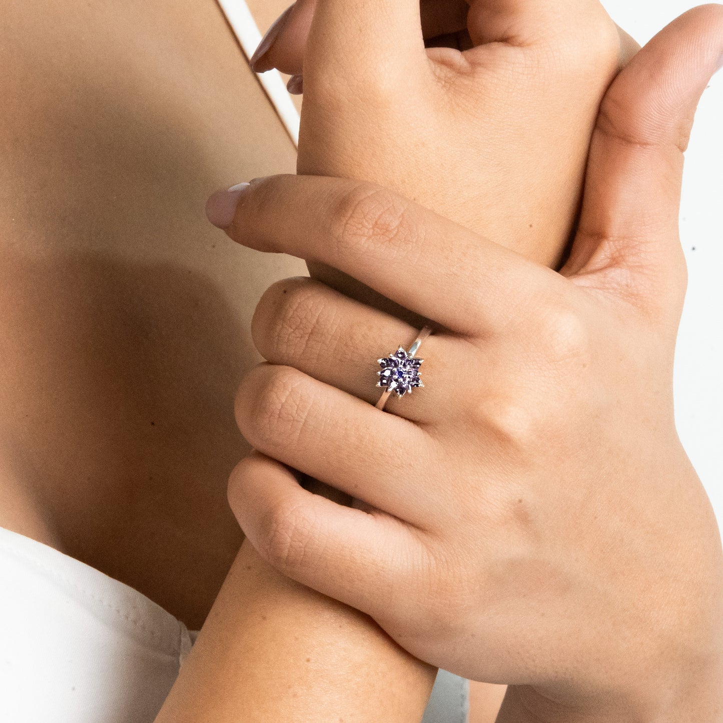 Sakshi's Exotic Flower Ring - Fine Silver