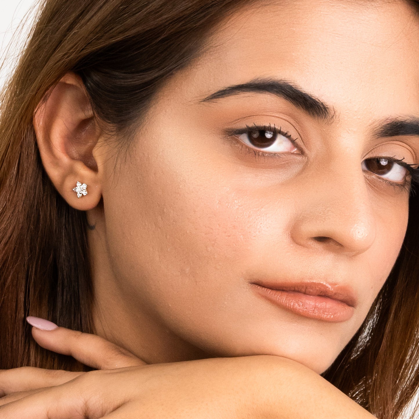 Sakshi's Classic Flower Stud Earrings - Fine Silver