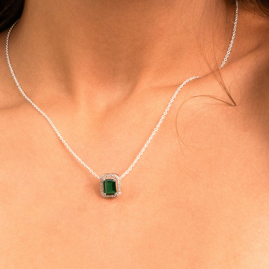 Emerald Necklace - 925 Silver