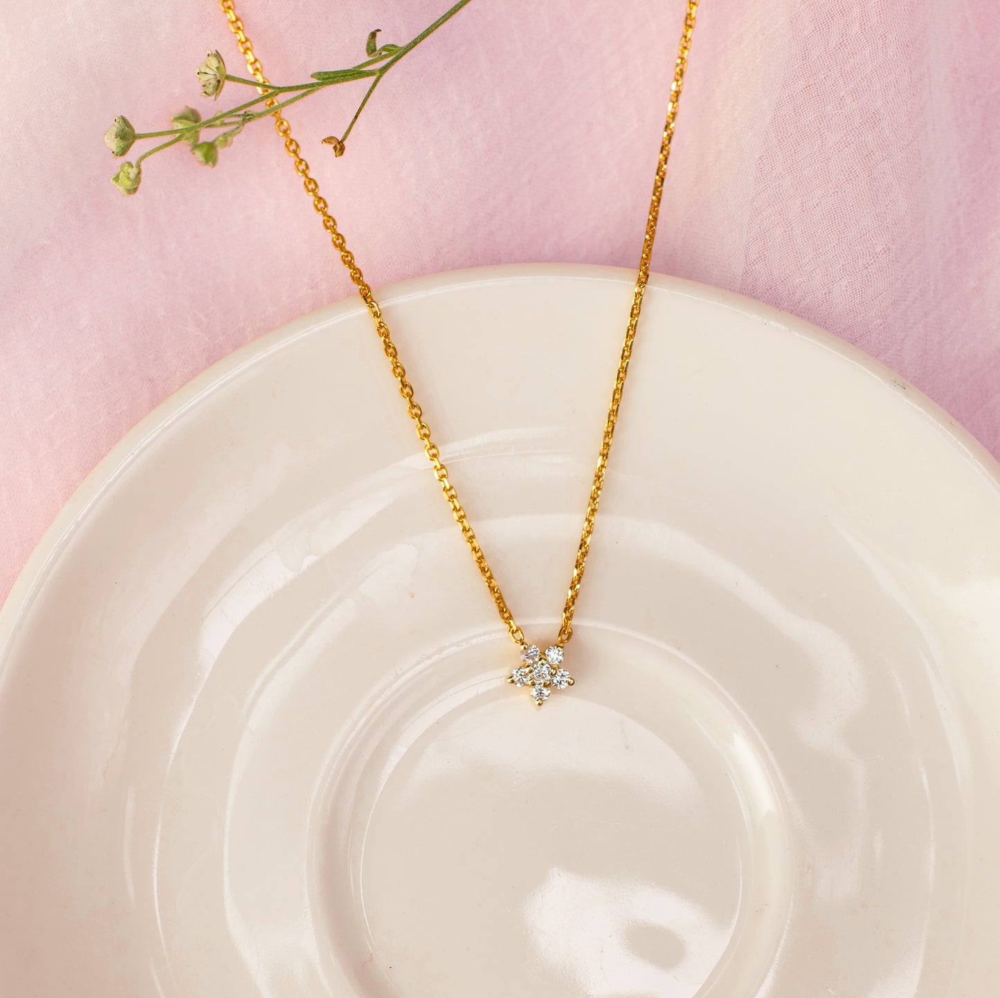 Sakshi's Classic Flower Necklace - Fine Silver