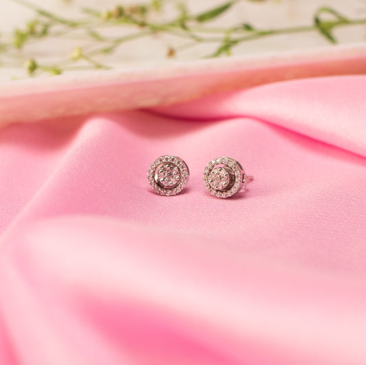 3-in-1 Round Stud Earrings - 925 Silver