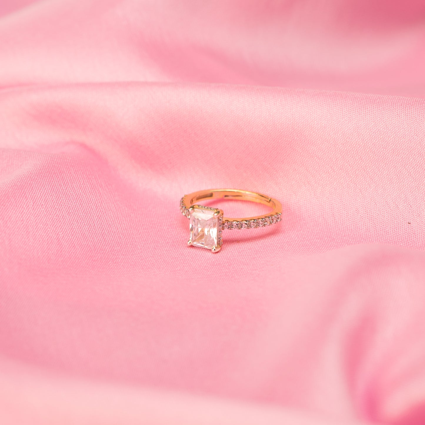 Sakshi's Radiant Diamond Ring - Fine Silver