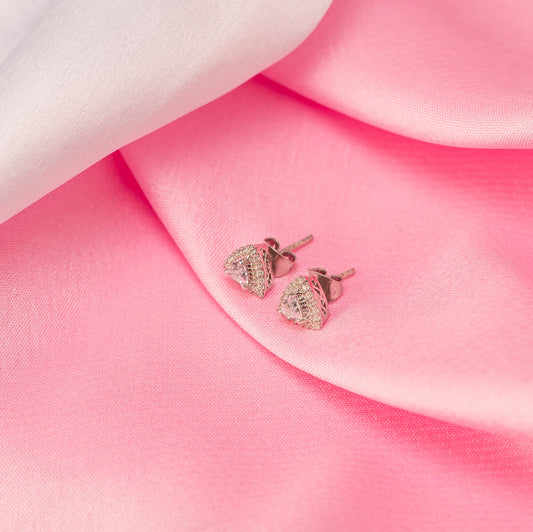 Triangle Bezel Earrings - 925 Silver