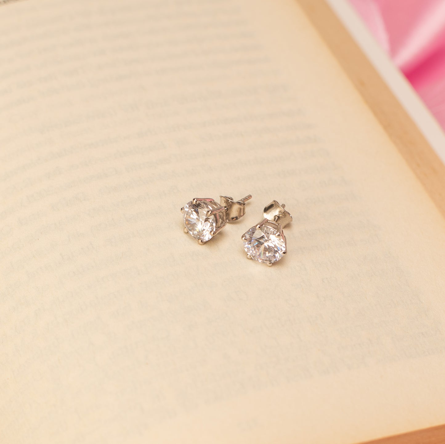 Classic Chic Diamond Stud Earrings (8mm) - Fine Silver