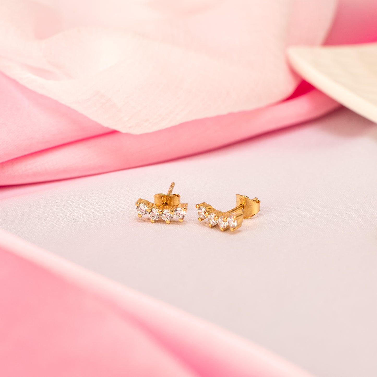 Arch Stud Earrings - Fine Silver