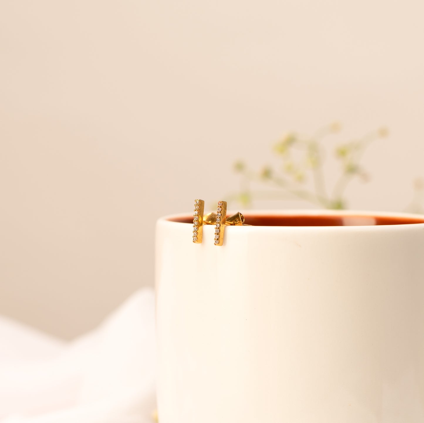 Bar Stud Earrings - Fine Silver