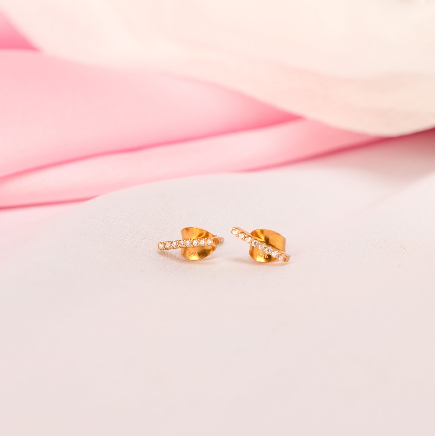 Bar Stud Earrings - 925 Silver