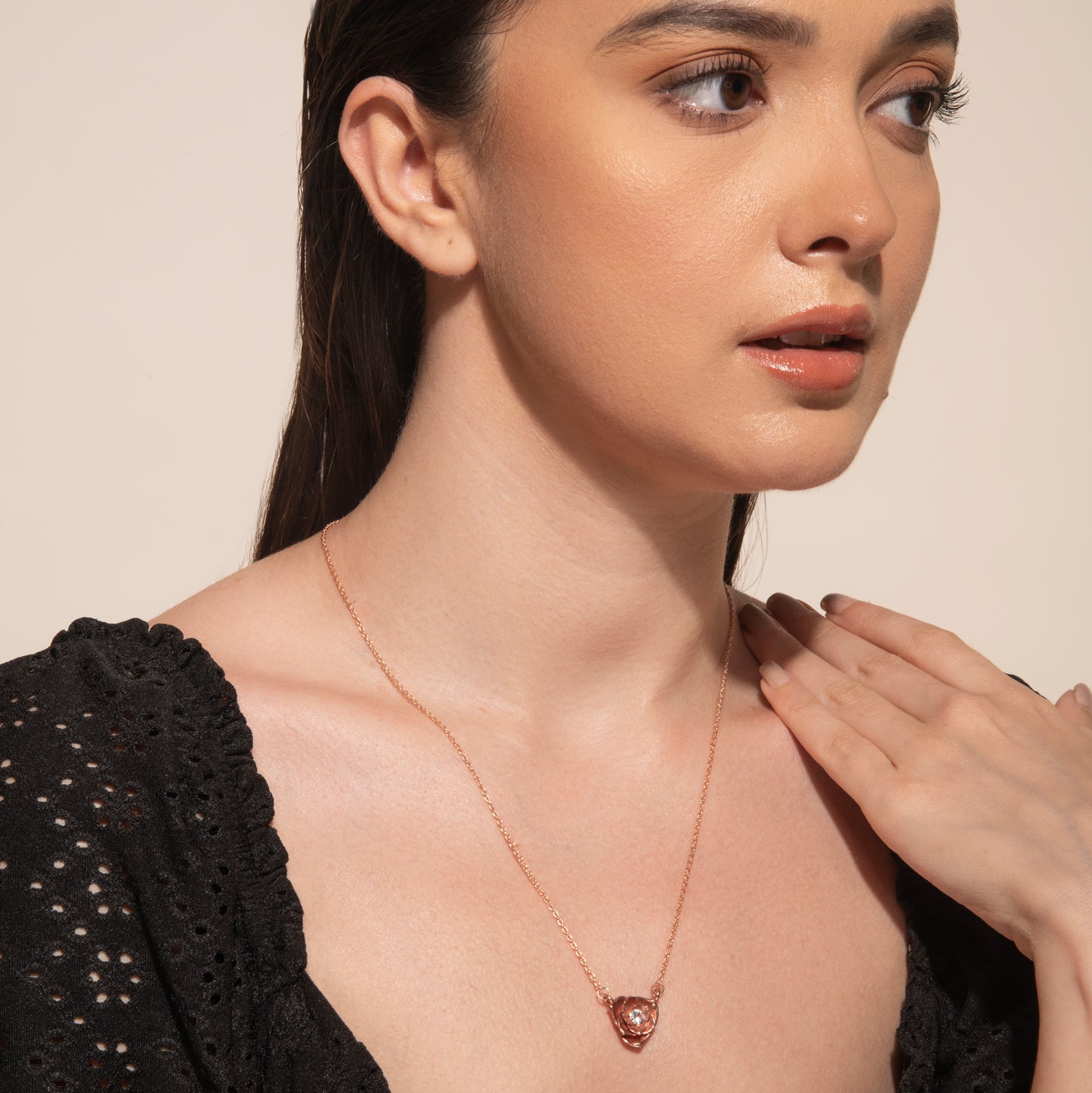 Rose Necklace - Fine Silver