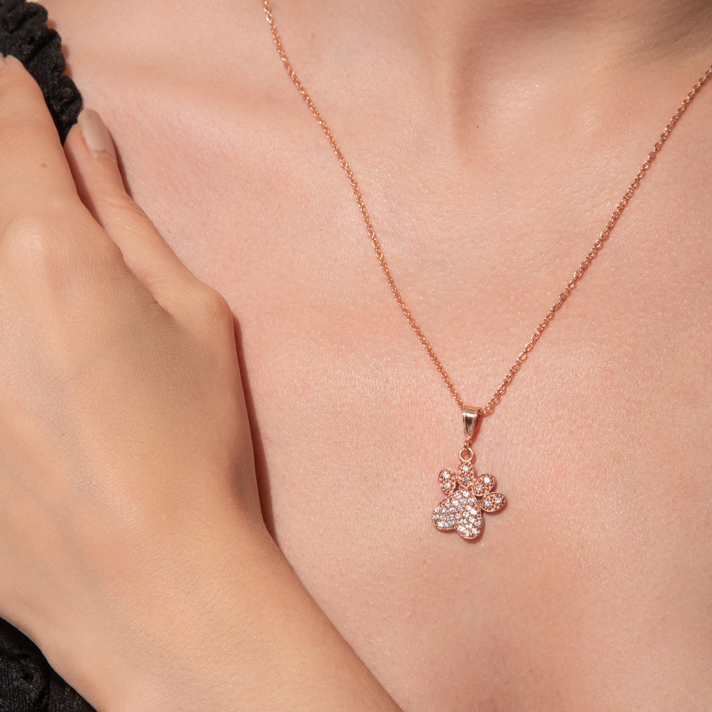 Studded Doggo Paw Necklace - 925 Silver