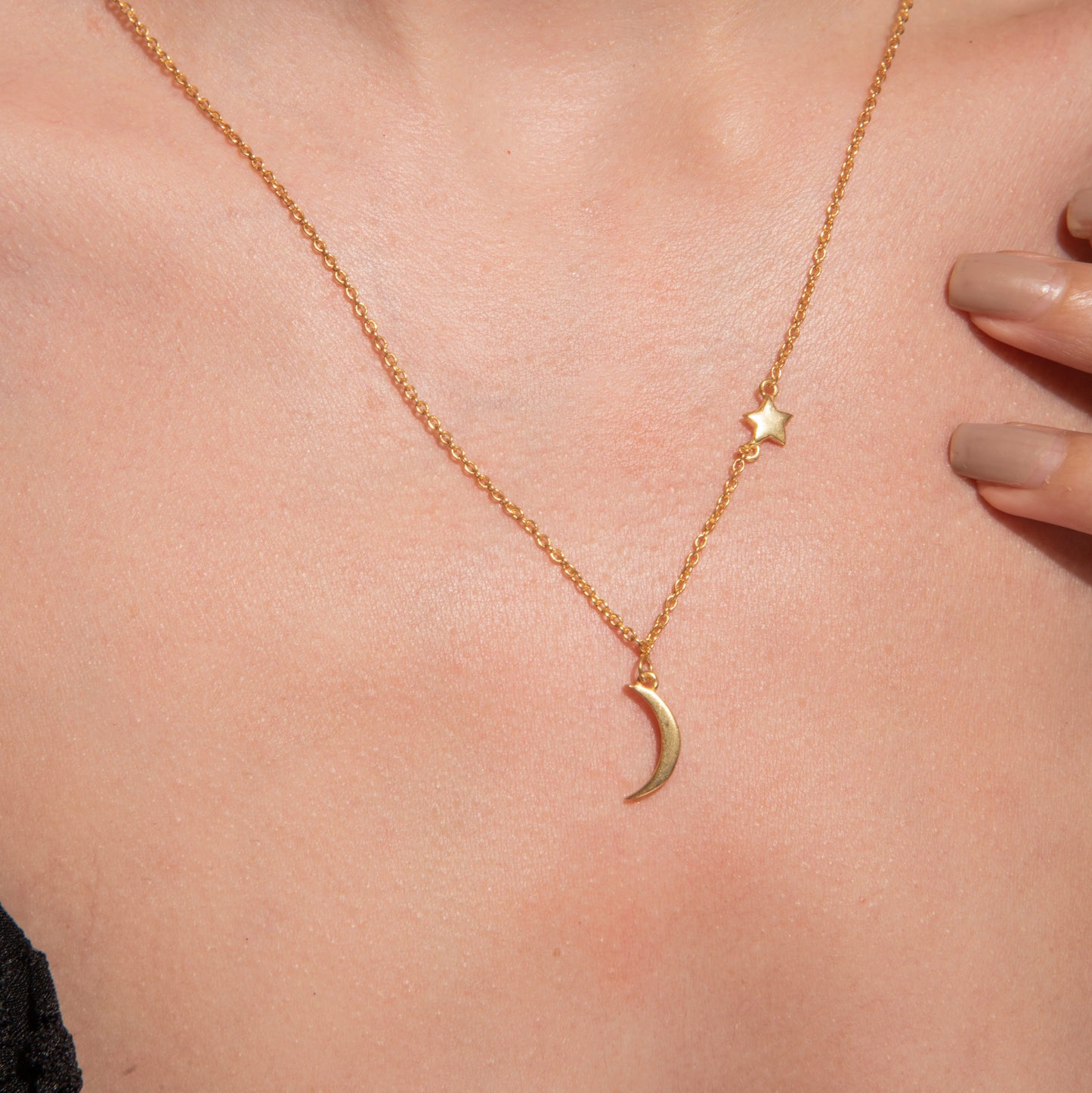 Moon Star Necklace - 925 Silver