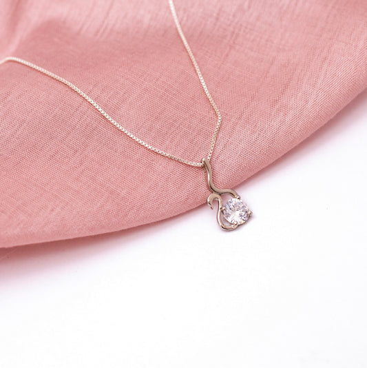 Swan Solitaire Pendant - 925 Silver