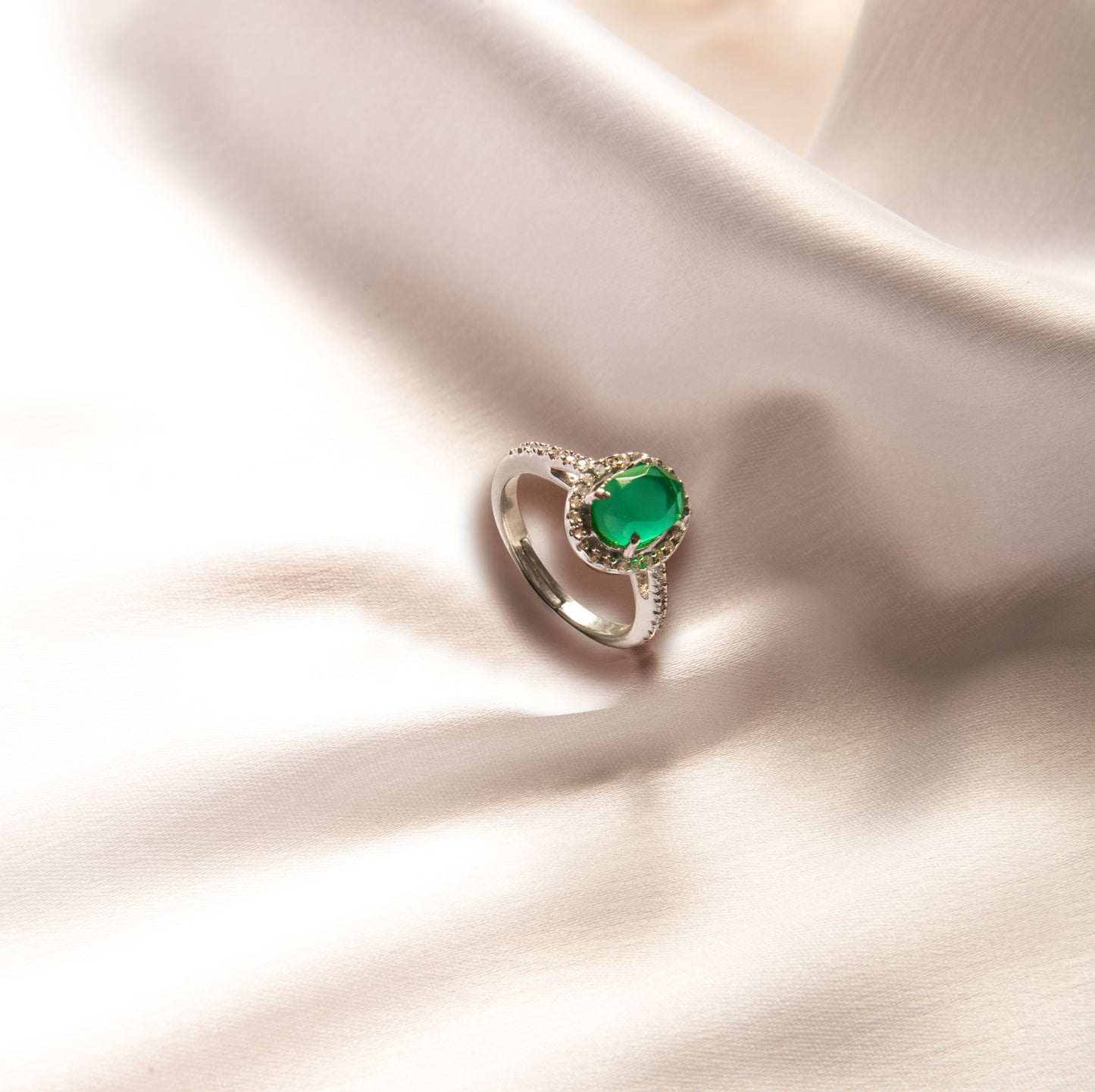 Sea Green Ring - Fine Silver