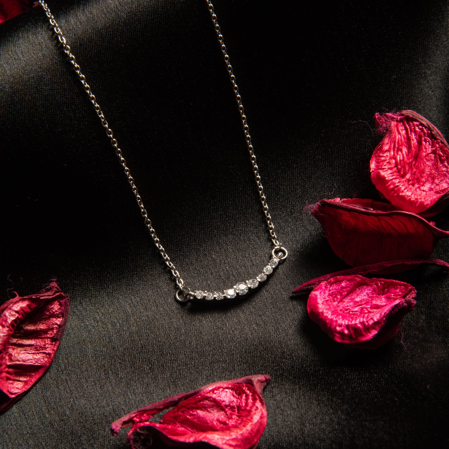 Studded Arch Necklace - 925 Silver