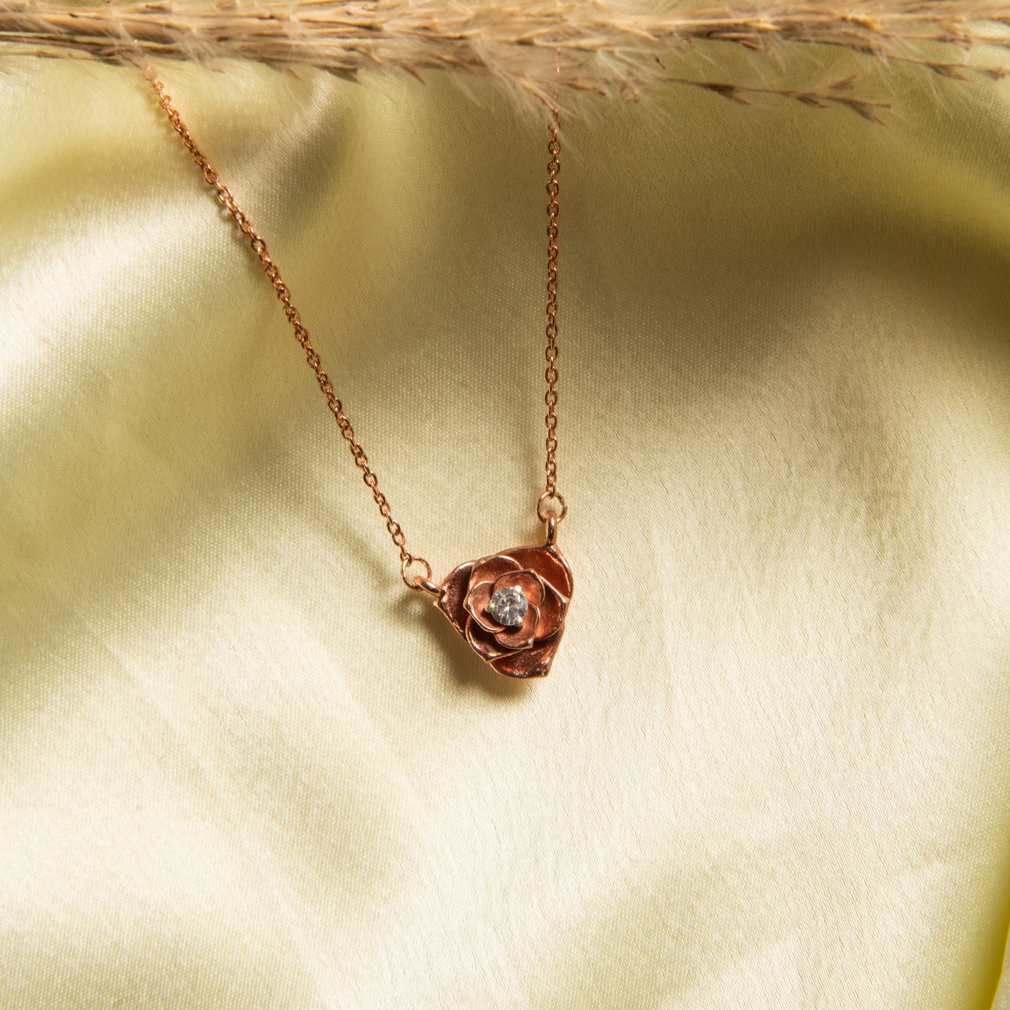 Rose Necklace - Fine Silver