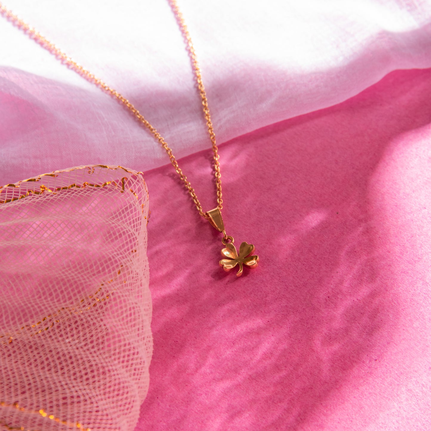 Clover Leaf Necklace - Fine Silver