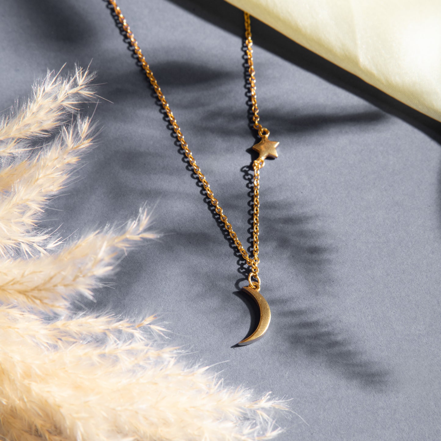 Moon Star Necklace - Fine Silver