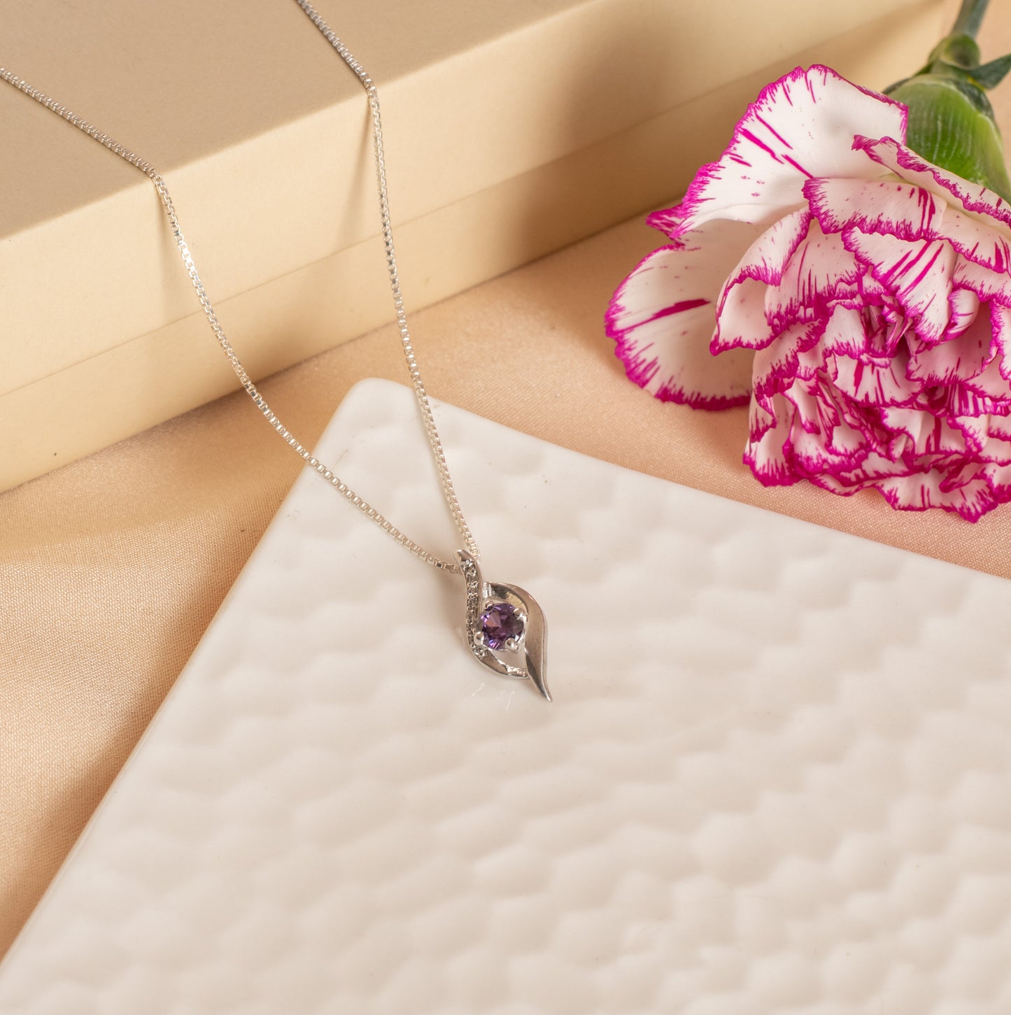 Amethyst Pendant - 925 Silver
