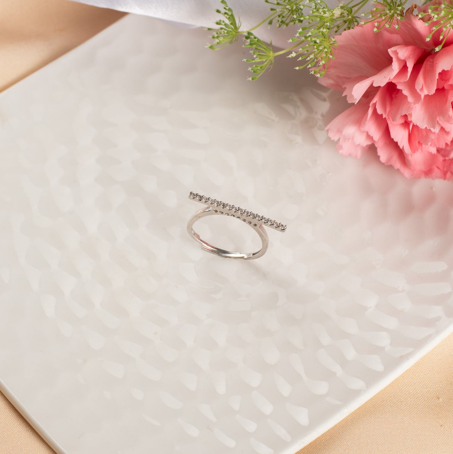 Boujee Flat Bar Ring - 925 Silver