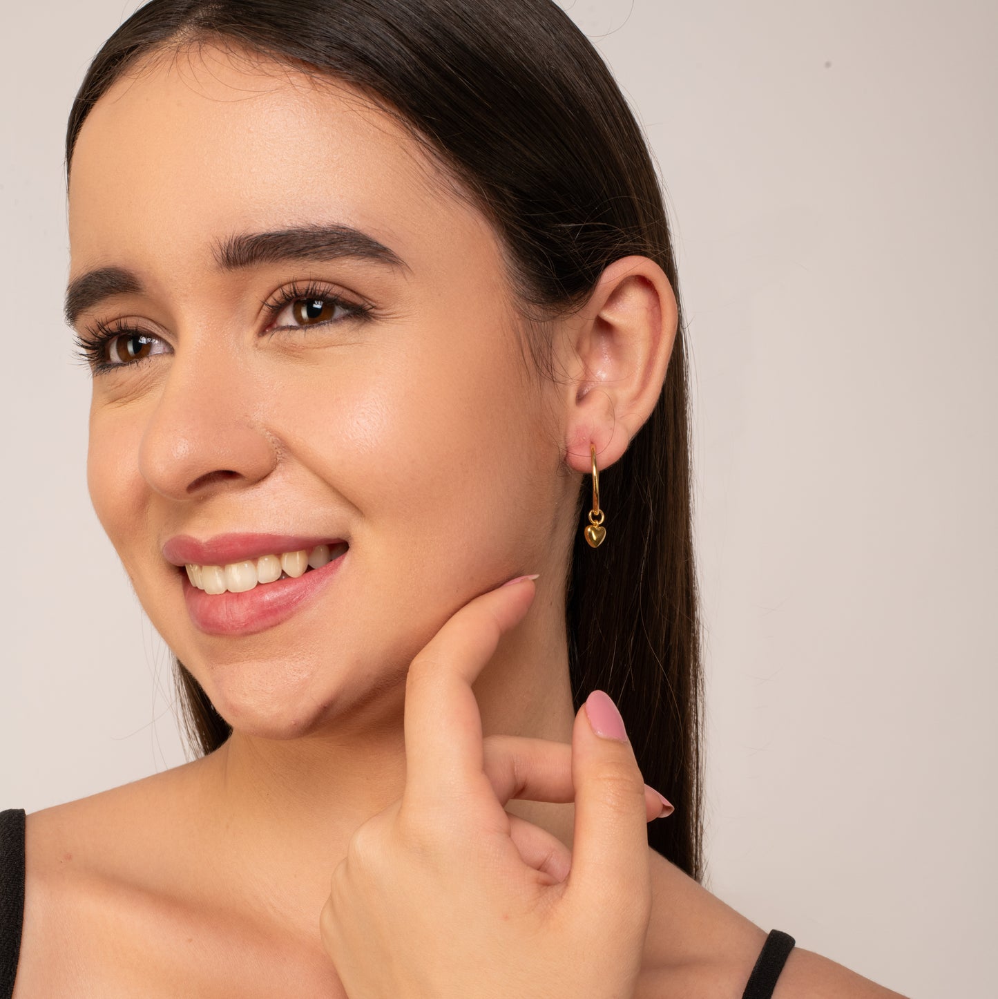 Heart Drop Earrings - Fine Silver