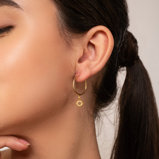 Sun Drop Earrings - 925 Silver