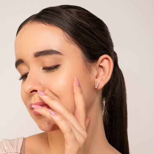 Arch Stud Earrings - 925 Silver