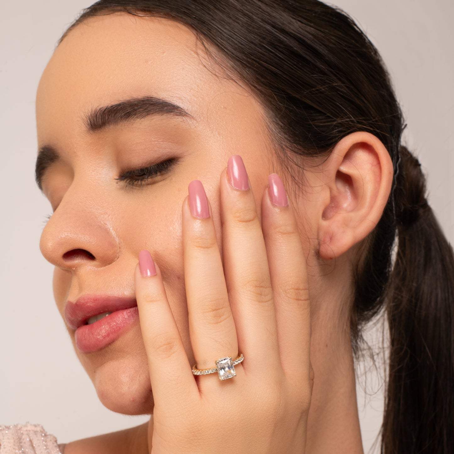 Sakshi's Radiant Diamond Ring - Fine Silver