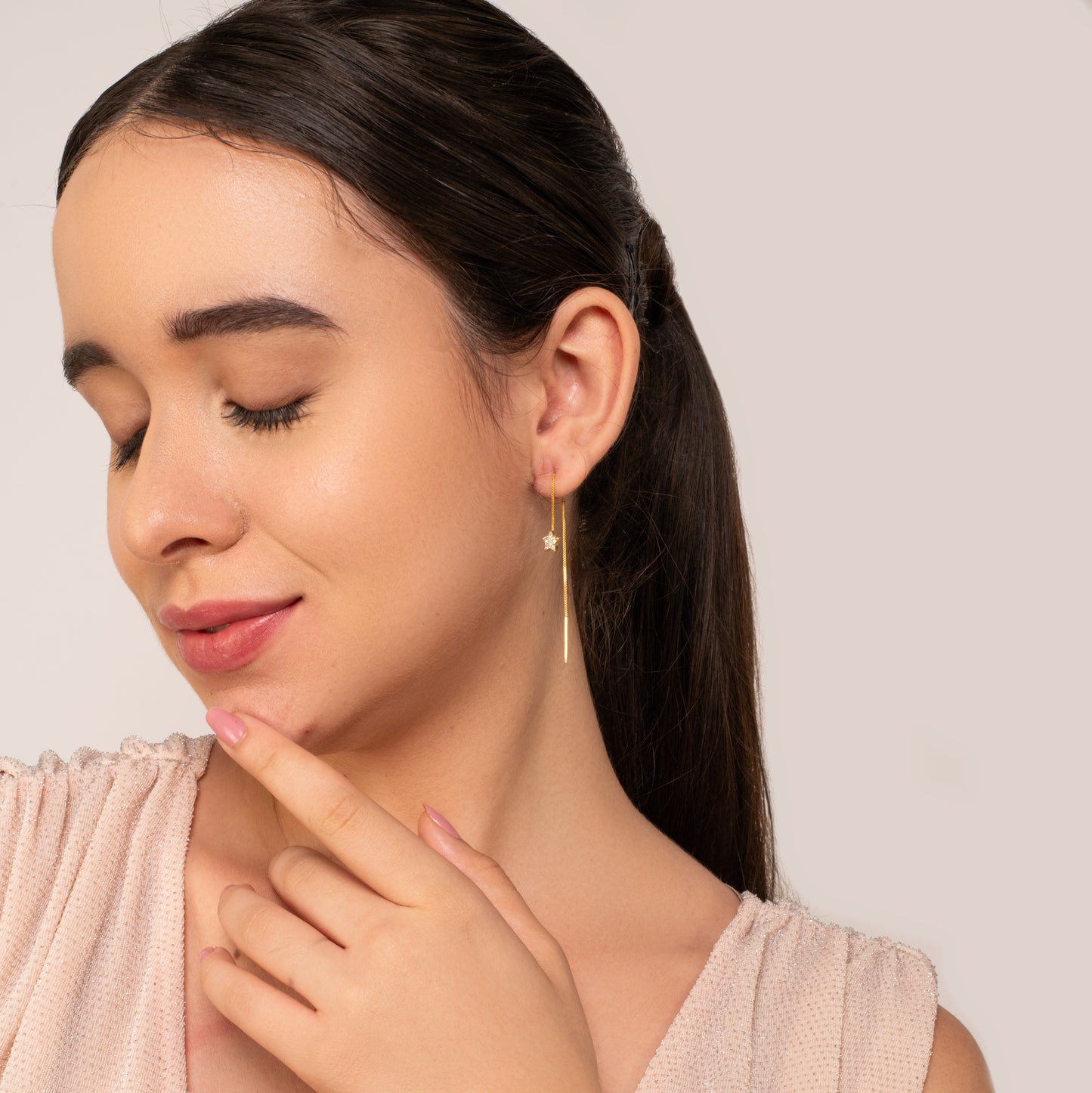 Star Dangler Earrings - 925 Silver