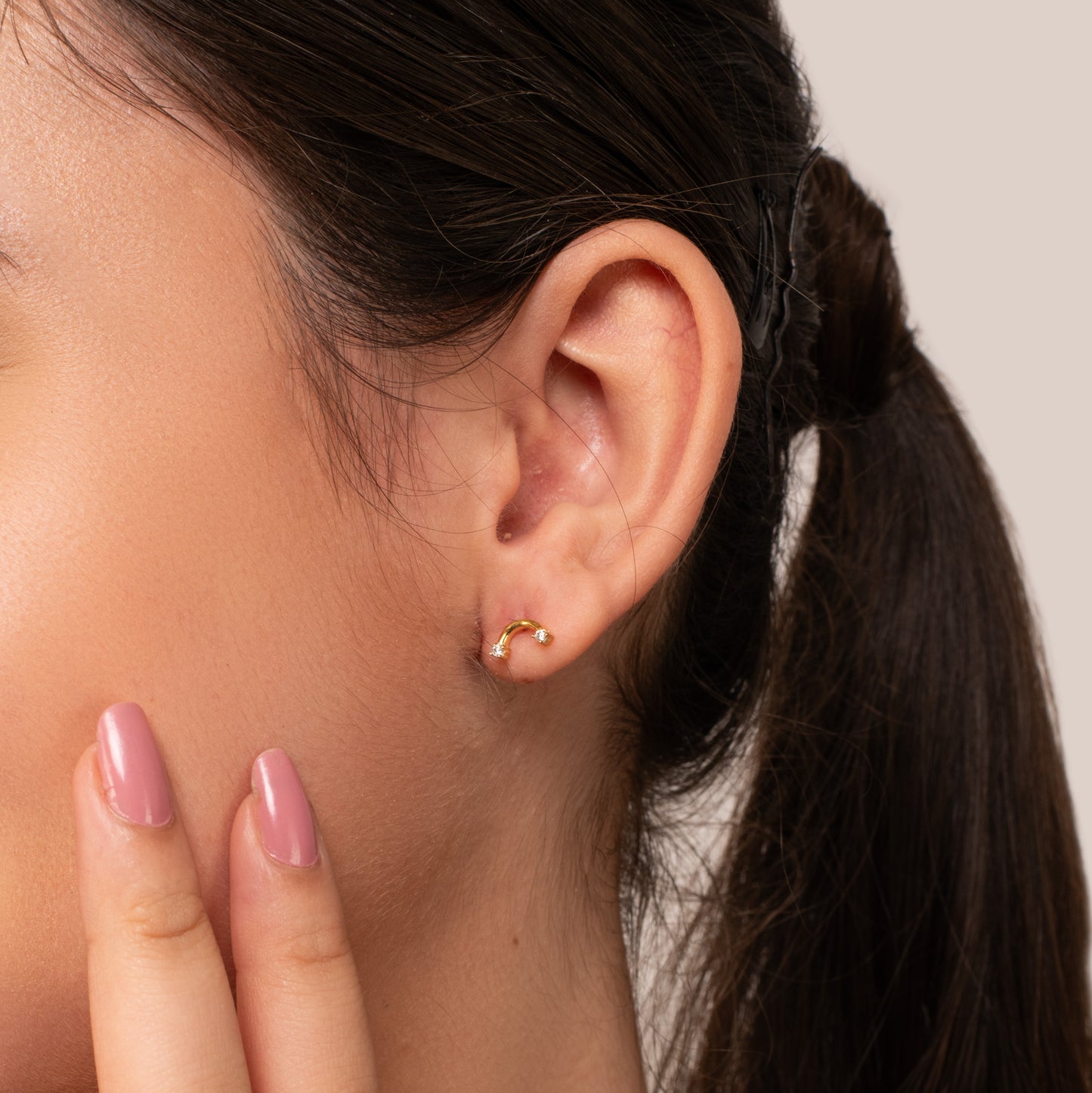 Lightning & Rainbow Stud Earrings - Fine Silver