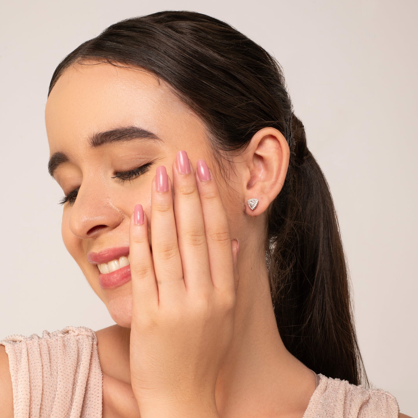 Triangle Bezel Earrings - 925 Silver