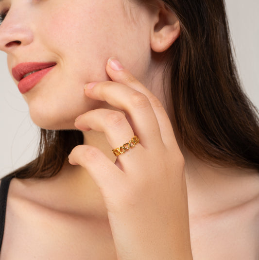 Connected Hearts Ring - 925 Silver