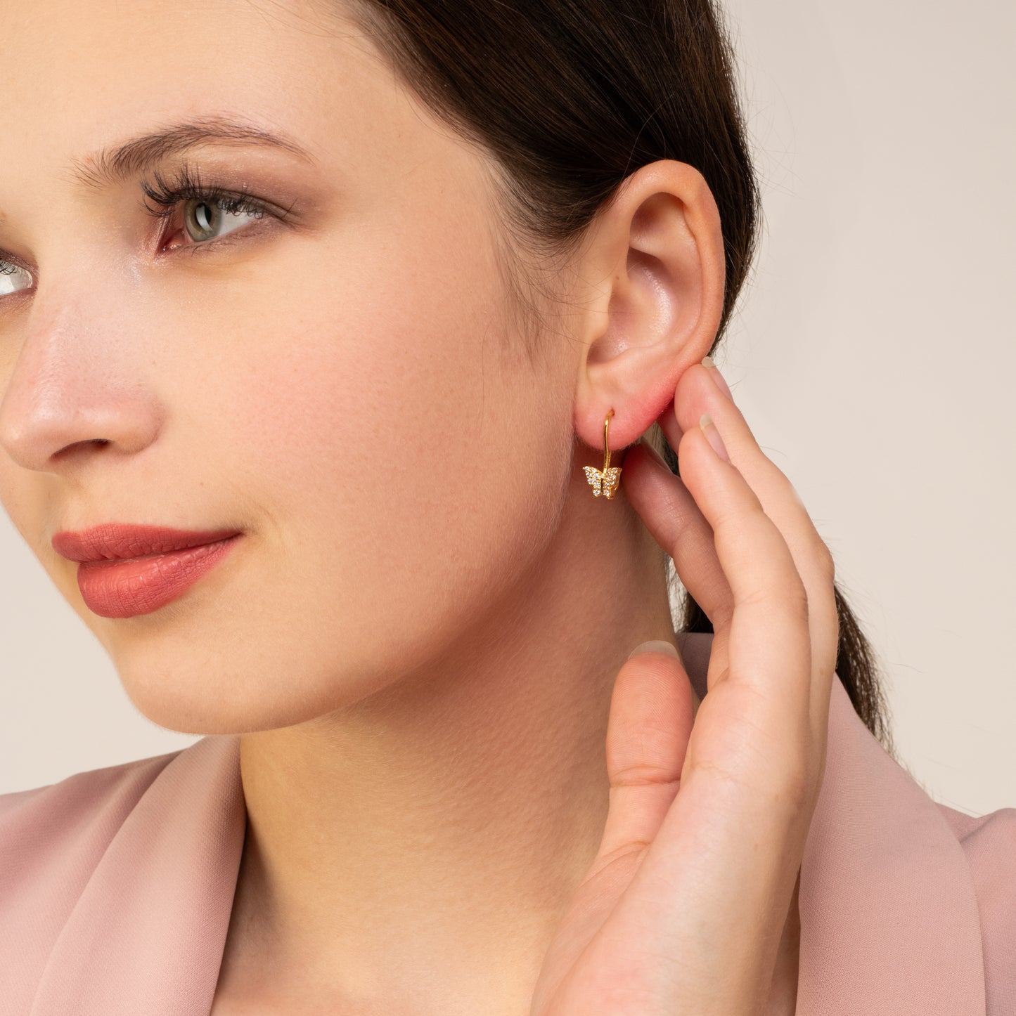 Butterfly Drop Earrings - 925 Silver