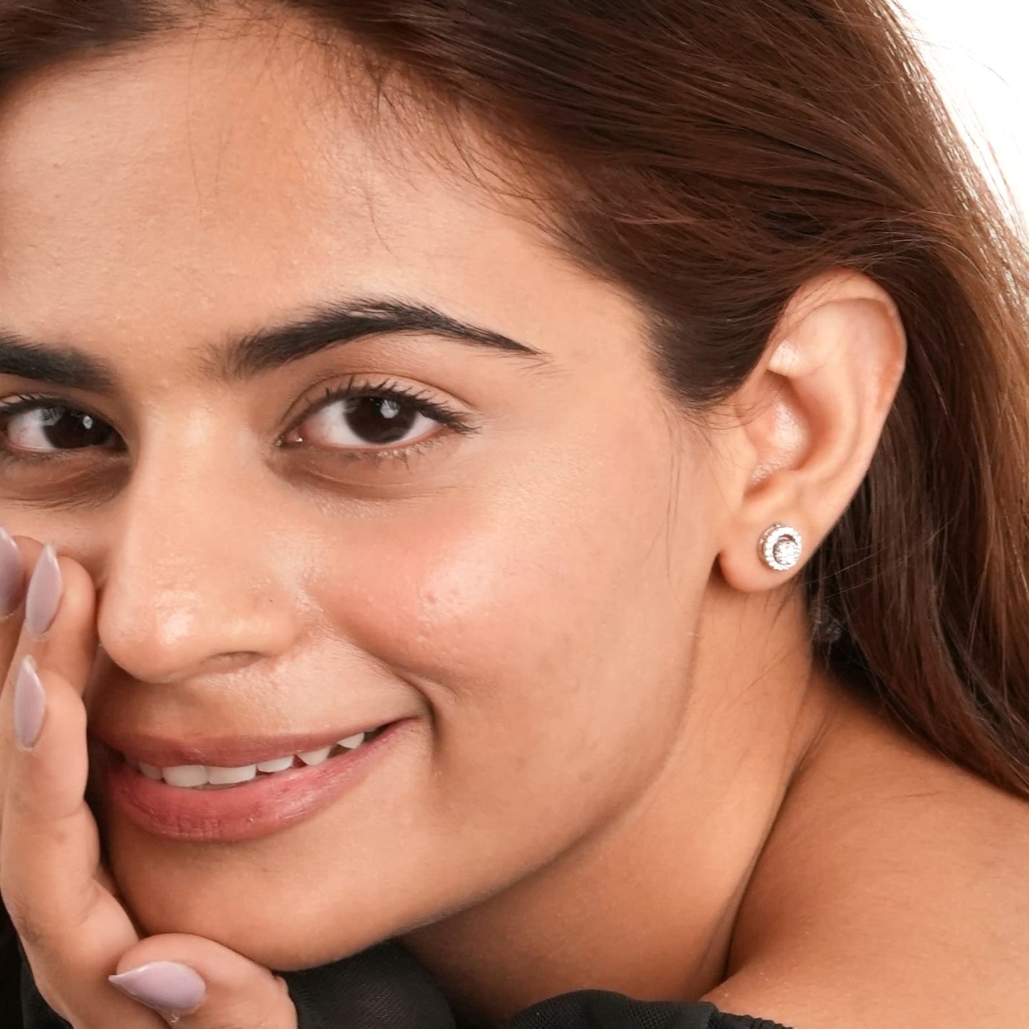 Sakshi's 3-in-1 Round Stud Earrings - Fine Silver