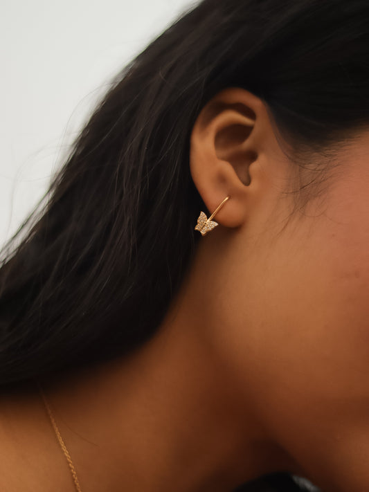 Butterfly Drop Earrings - 925 Silver