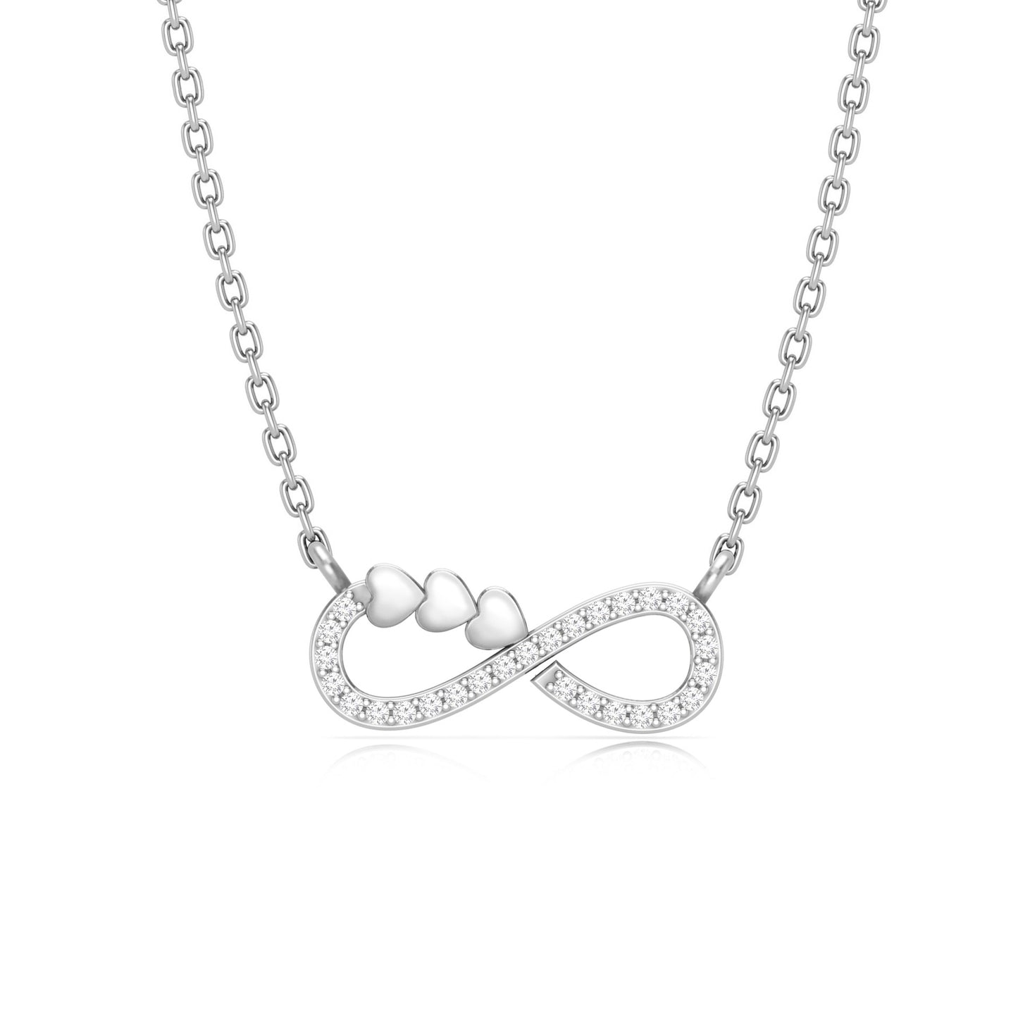 Infinity Heart Necklace - Fine Silver