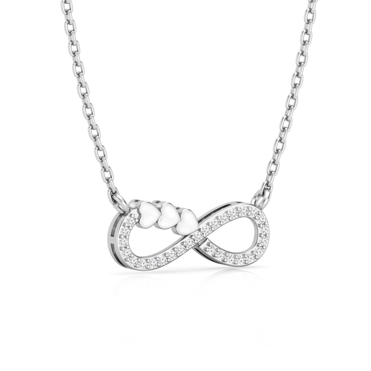 Infinity Heart Necklace - Fine Silver