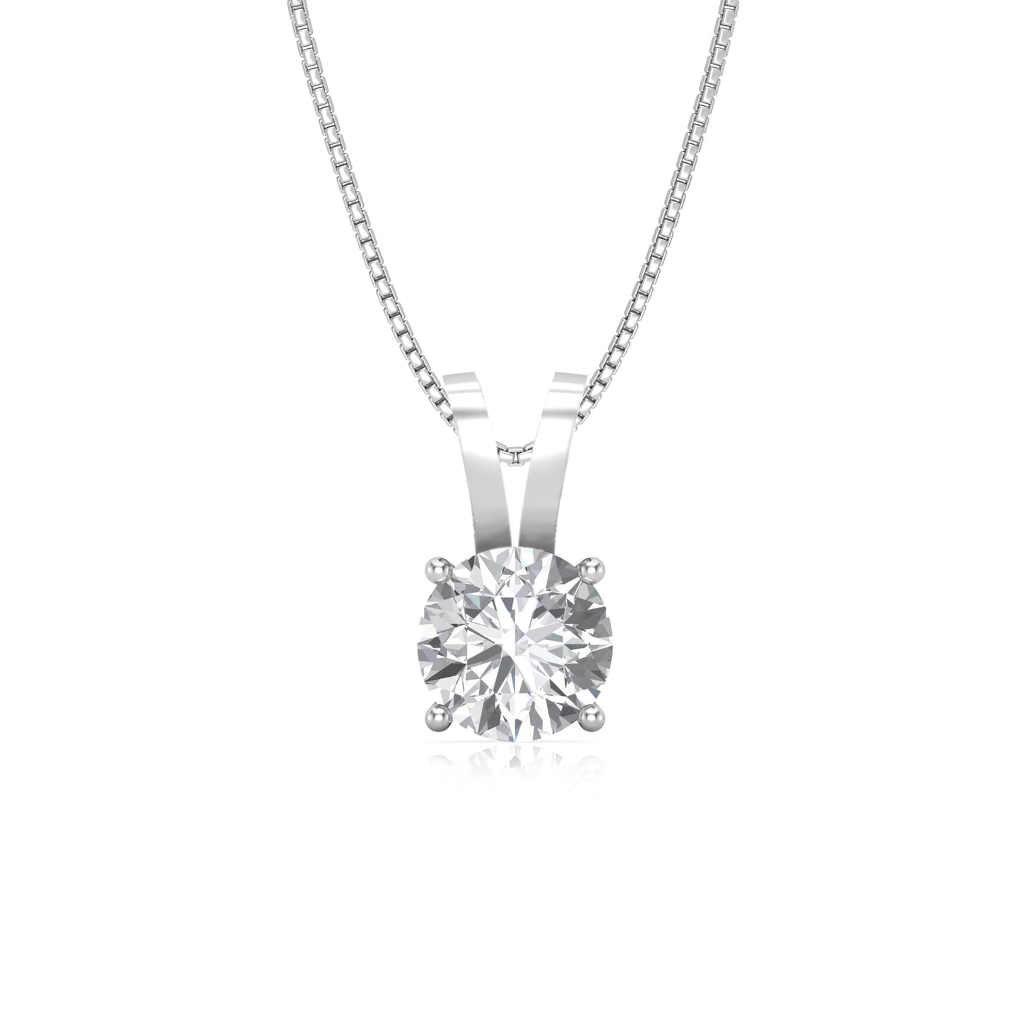 Classic Iceberg Solitaire Pendant - Fine Silver