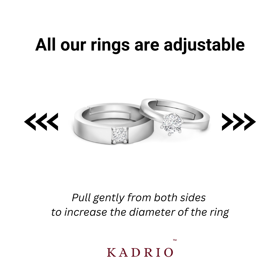 Ross & Rachel Couple Solitaire Ring - Fine Silver