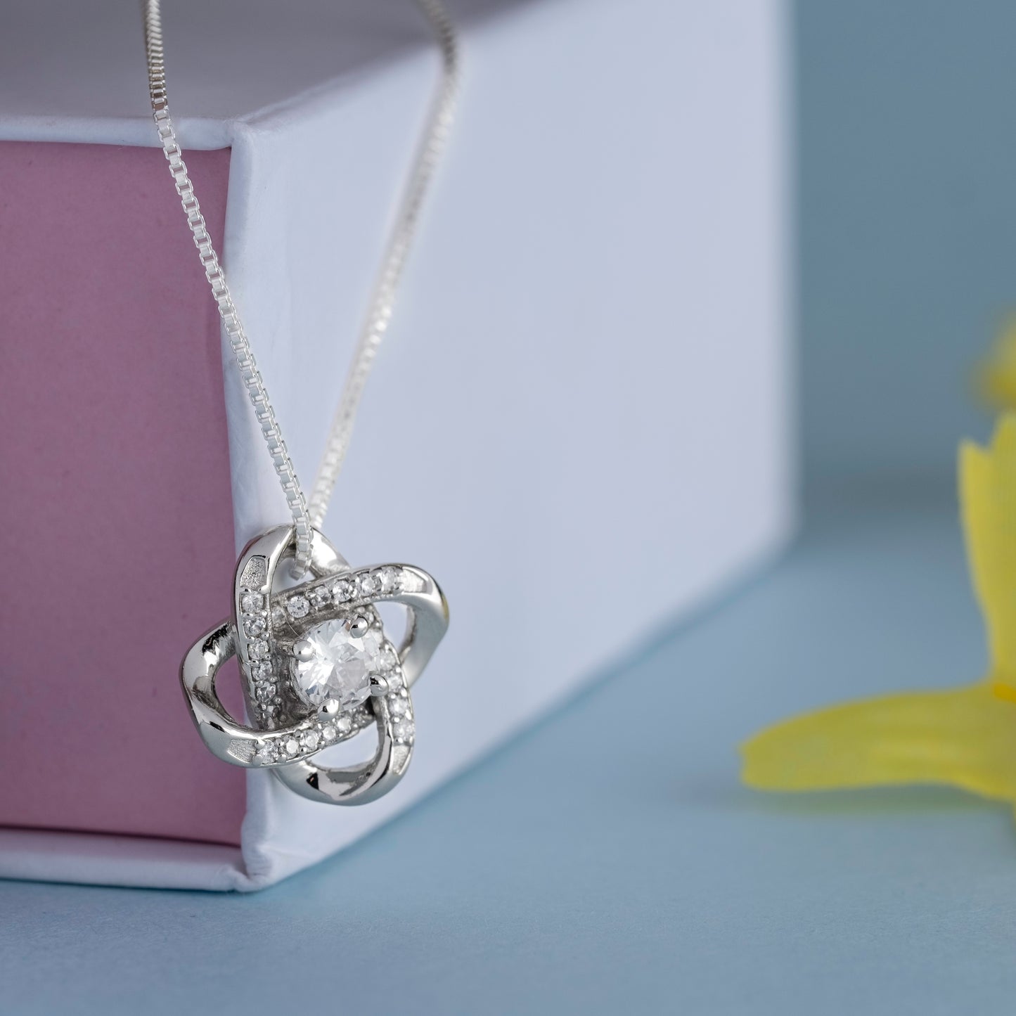 Interstellar Solitaire Pendant - Fine Silver