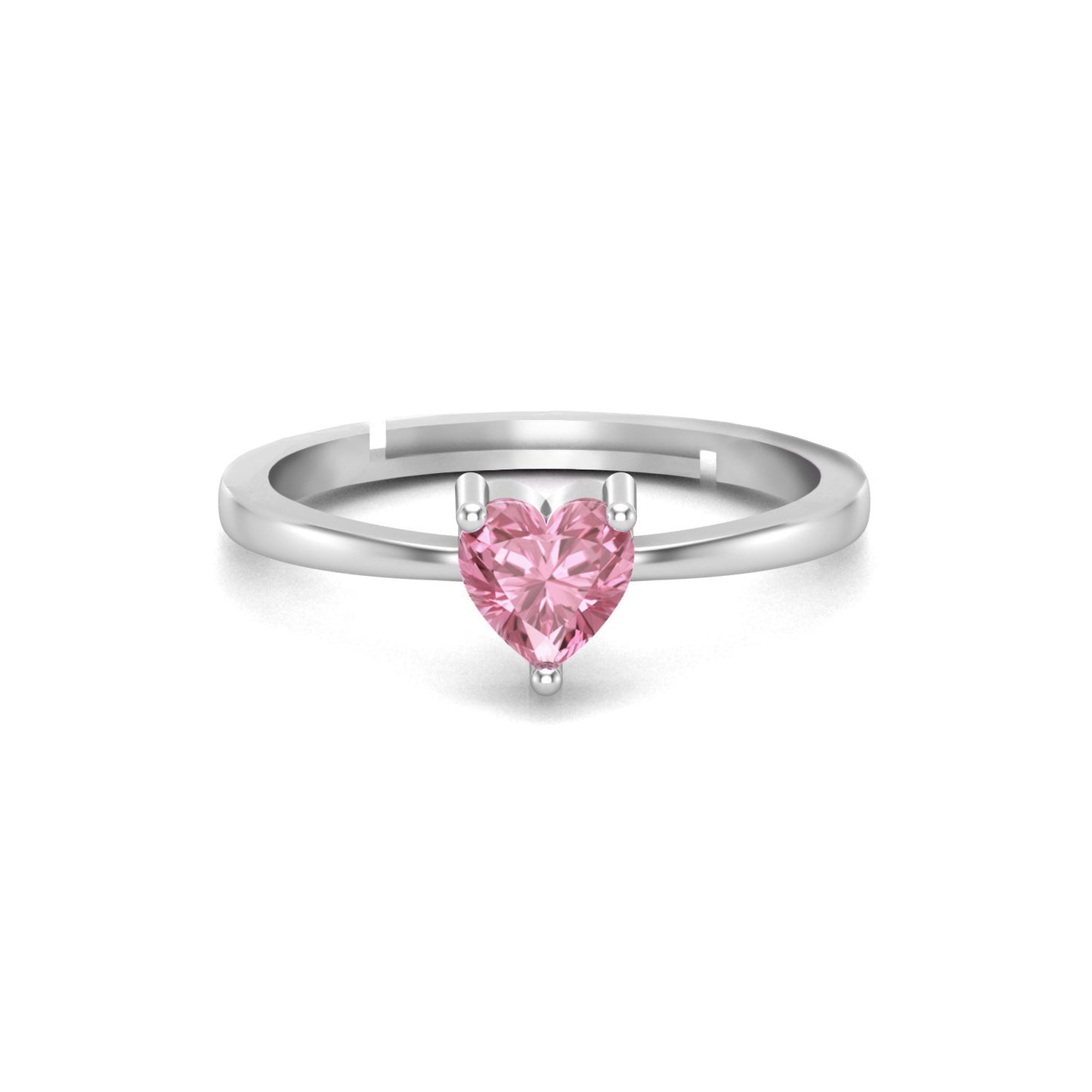 Pink Heart Ring - 925 Silver