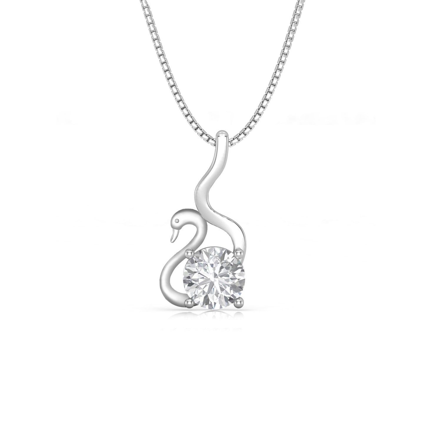 Swan Solitaire Pendant - 925 Silver