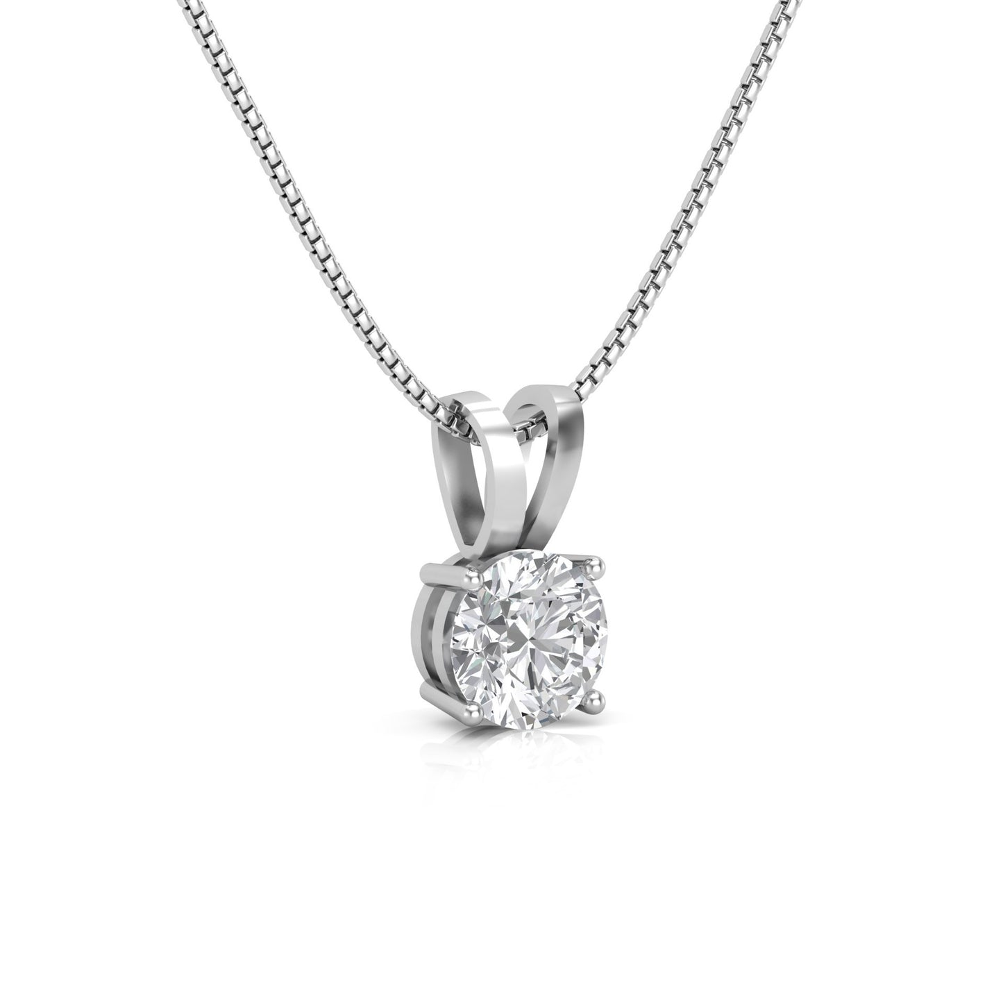 Classic Iceberg Solitaire Pendant - Fine Silver