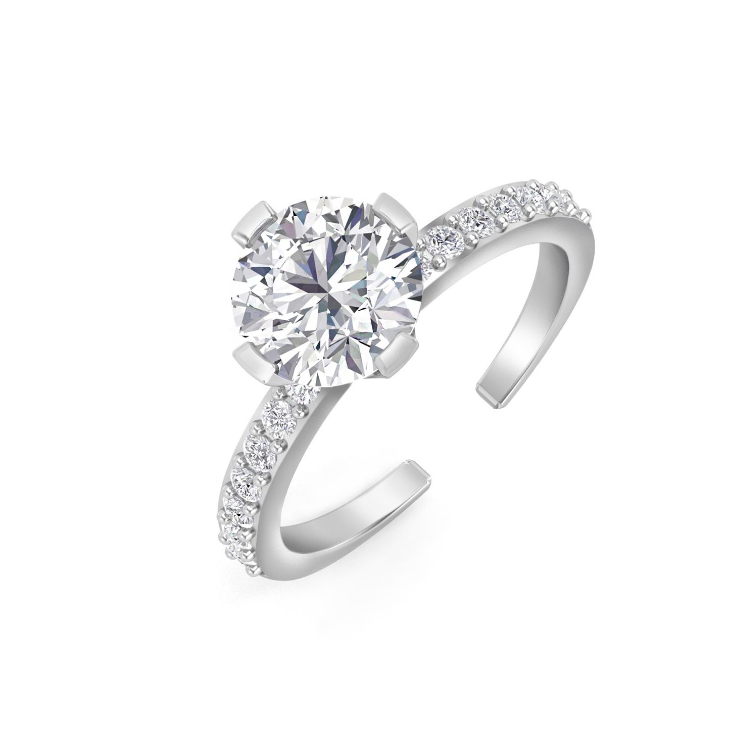 Proposal Solitaire Ring - Fine Silver