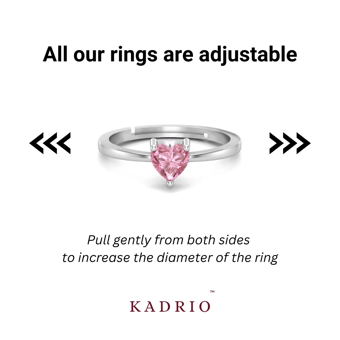Pink Heart Ring - 925 Silver
