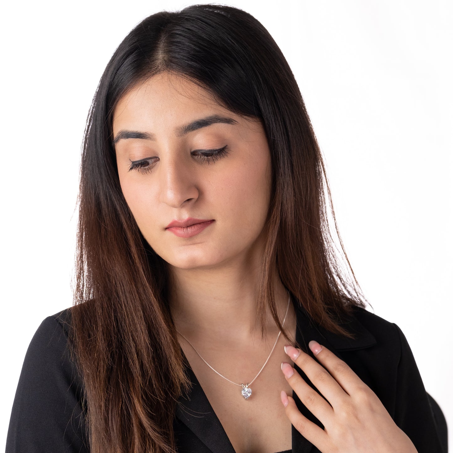 Classic Heart Solitaire Pendant - 925 Silver