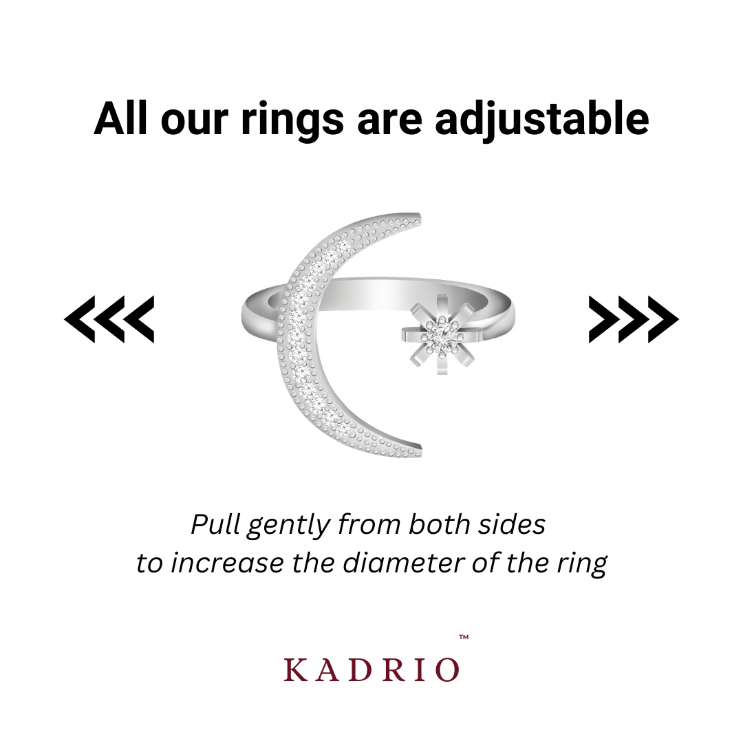 Crescent Moon Ring - 925 Silver
