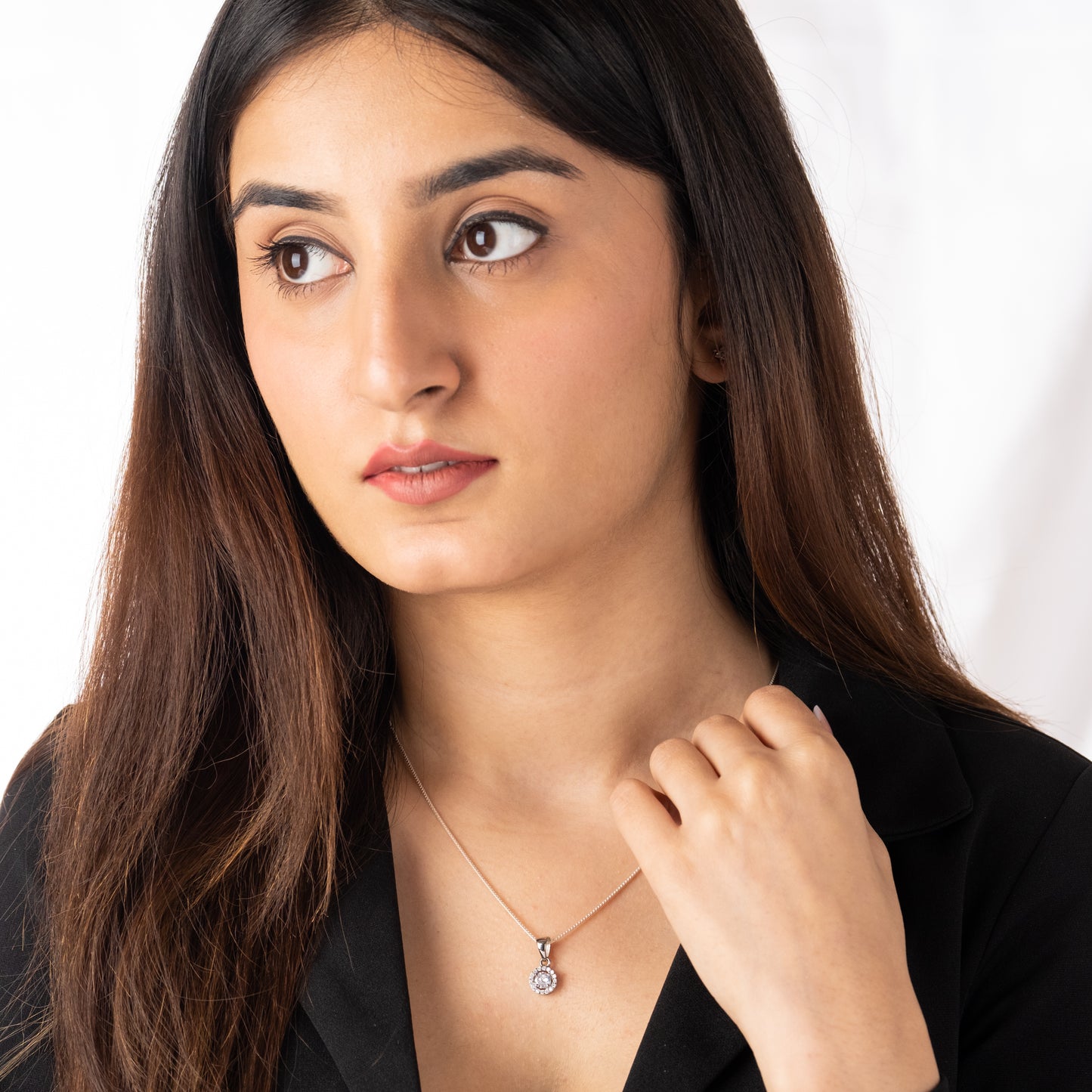 Classic Halo Pendant - 925 Silver