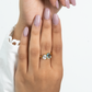 Sakshi's Aqua Duo Diamond Ring - 925 Silver