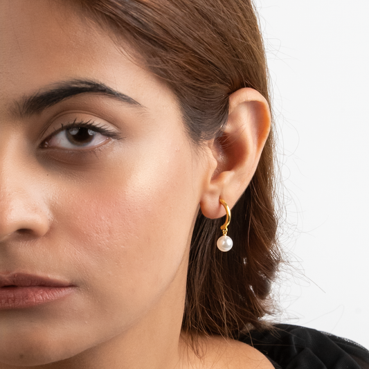 Sakshi's Pearl Drop Earrings - 925 Silver