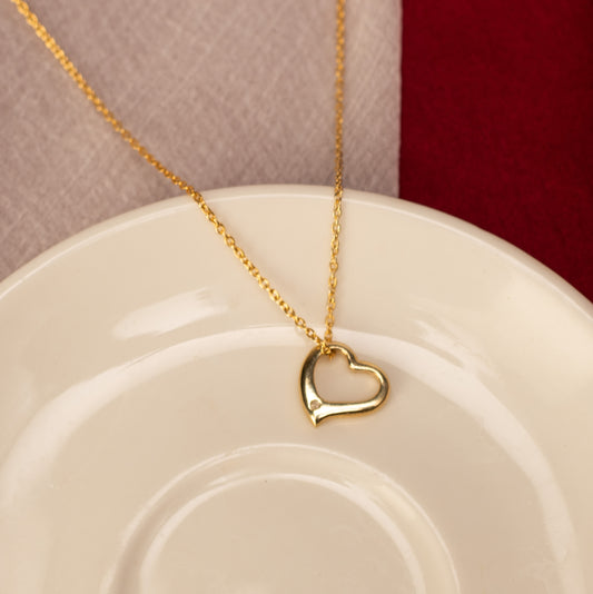 Preeti's Heart Outline Necklace - 925 Silver